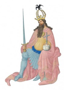Karel de Grote, miniatuur uit getijdenboek hertog van Berry gebroerders van Limburg