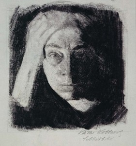 Kathe Kollwitz 1910 zelfportret coll. Käthe Kollwitz Museum Keulen