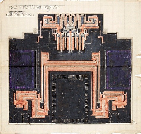 Anton Kurvers - ontwerp voor linoleumvloer NL paviljoen Parijs 1925 coll Arnoud Carp foto Ernst van Deursen