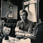  Portret-Herman-Gordijn-in-atelier-met-schilderij-Rimmel-1972