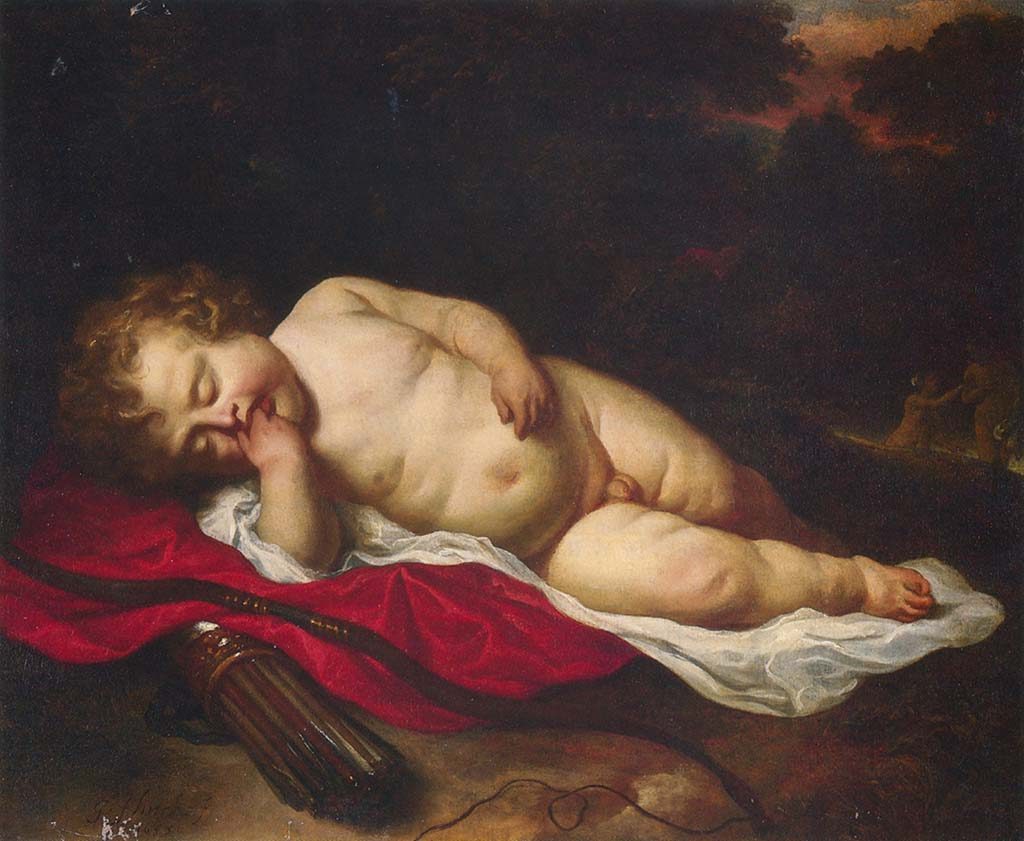 Rembrandt-huis-Govert-flinck-slapende-cupido-1639-particuliere-collectie