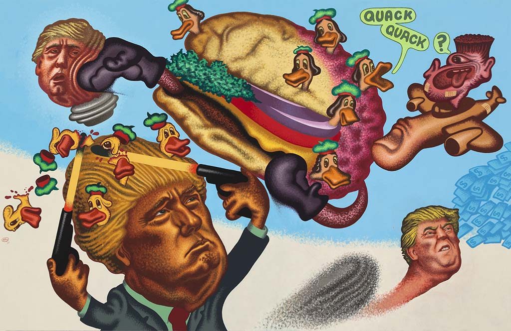 The American Dream Peter-Saul__Quak-Quak-Trump-2017-Kunsthalle-Emden