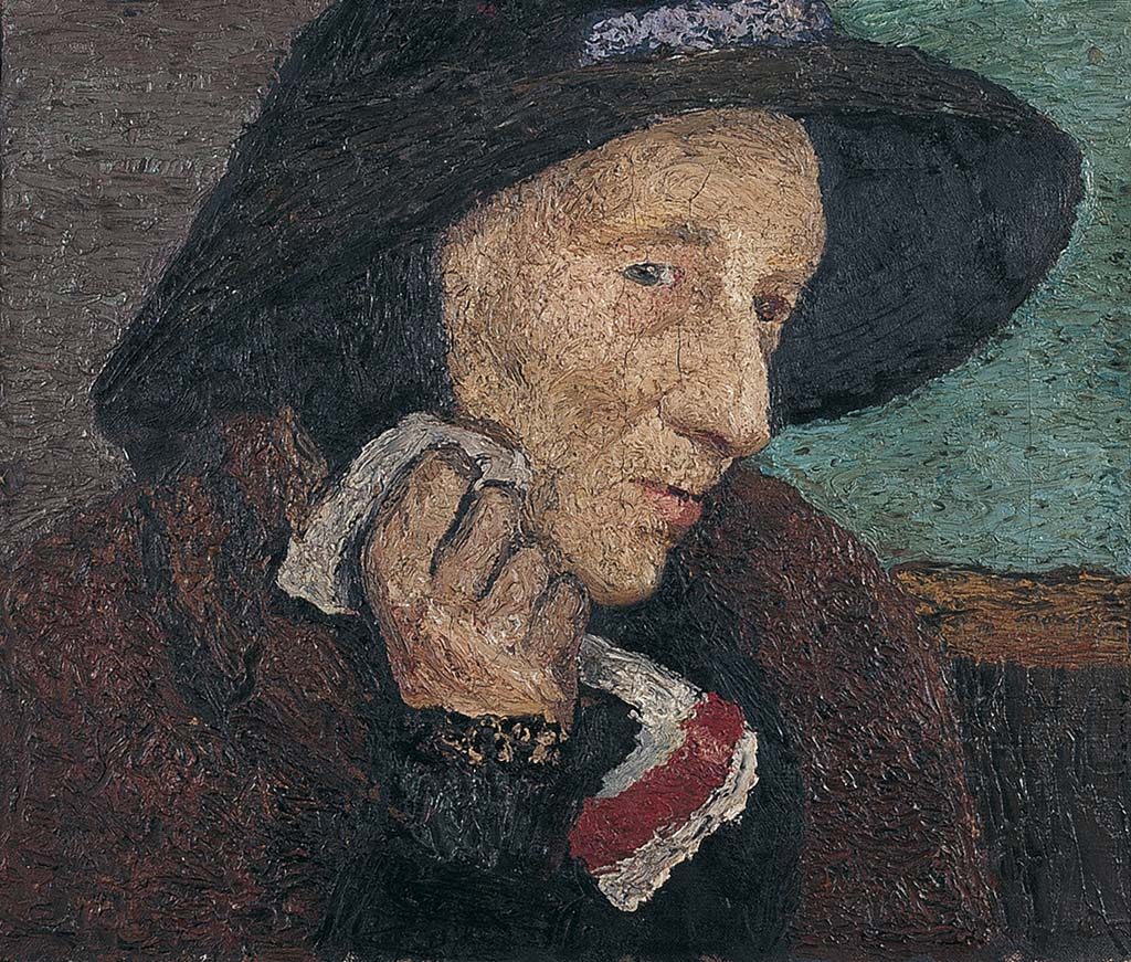 Tussen Worpswede ne Parijs Paula-Modersohn-Becker-Oude-vrouw-met-zwarte-hoed-1905-Von-der-Heydt-Museum-Wuppertal