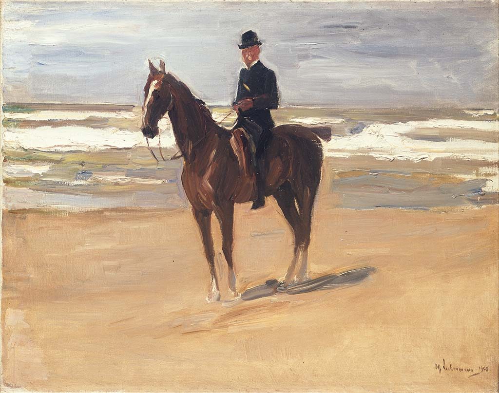 Max Liebermann Ruiter-op-het-strand-1908-coll-Museumslandschaft-Hessen-Kassel.