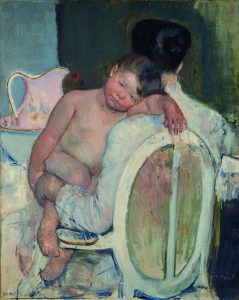 Mary Cassatt serie-moeder-en-kind_zittende-vrouw-met-kind-in-haar-arm-1889-1890-Coll.-Museo-de-Bellas-Artes-Bilboa