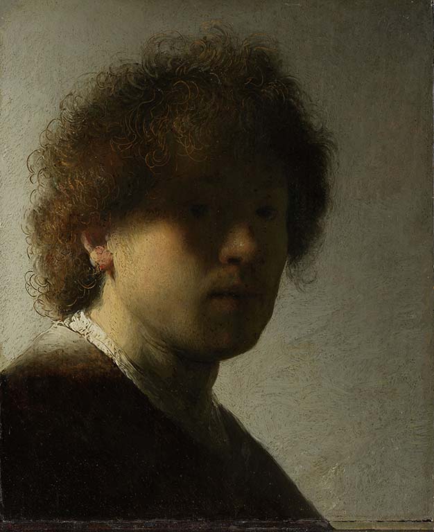 Rembrandtj en de Gouden Eeuw Zelfportrett_De-jonge-Rembrandt-1628-De-Lakenhal-Leiden-coll.-Rijksmuseum-AMS