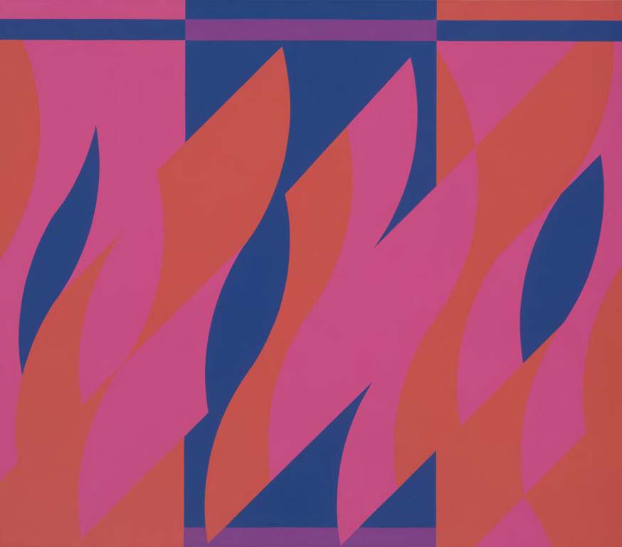 Bridget-Riley-curve-painting_Two_reds_with_violet-2008-coll-Gemeentemuseum-Den-Haag