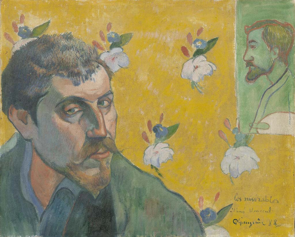 Gauguin Zelfportret-met-portret-van-Émile-Bernard-Les-misérables-1888.