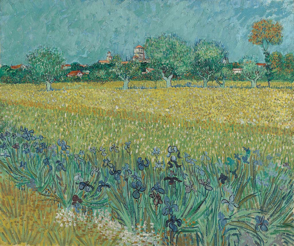 VAn Gogh Veld-met-irissen-1888-Vincent-van-Gogh-Coll.-Vangoghmuseum.