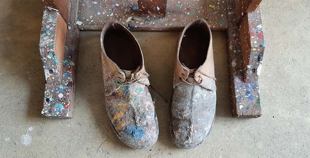 Nic.Jonk atelier de schoenen van de kunstenaar © foto Wilma_Lankhorst