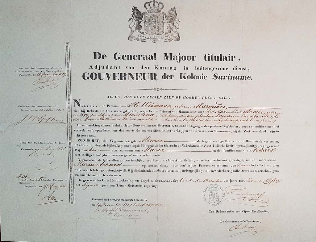 Slavernijverleden Document vrijstelling © foto Wilma_Lankhorst