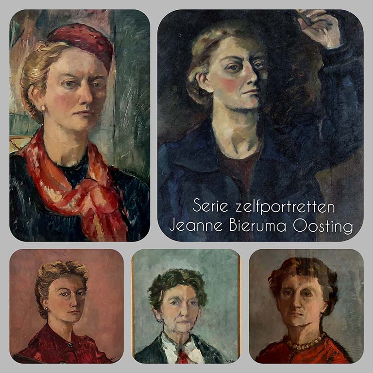 Jeanne Bieruma Oosting collage met zelfportretten © foto Wilma_Lankhorst