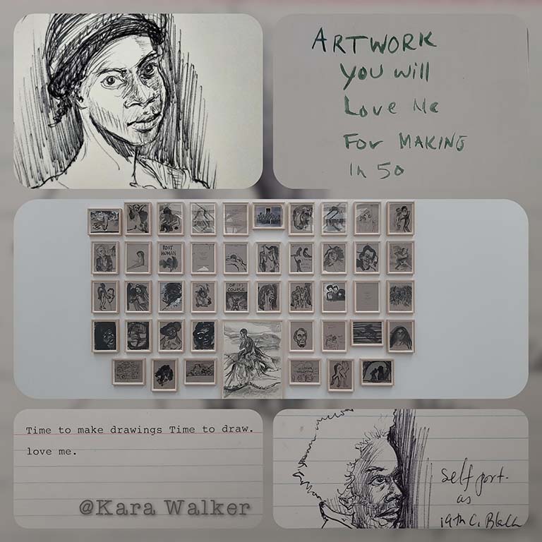 Kara Walker, notities en schetsen, De Pont foto Wilma_Lankhorst.