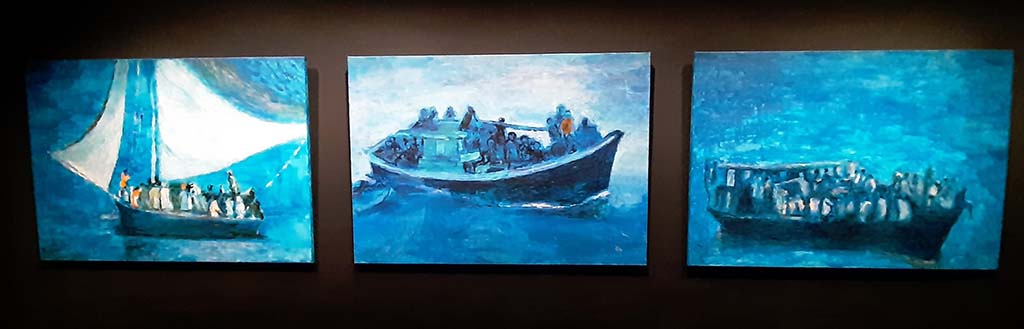 Scheepvaartmuseum Mens_op_zee Zes-luik bootvluchtelingen (1990) © Aad Veldhoen © foto Wilma_Lankhorst.