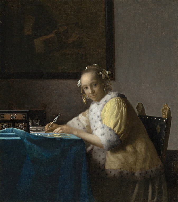 Vermeer_mania Schrijvende vrouw in het geel - Vermeer