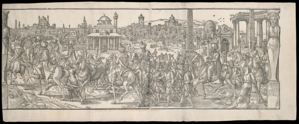 Processie van Sultan Süleyman door Atmeidan van de fries Ces Coeurs et Fachons de faire de Turcz (1553) he Metropolitan Museum of Art