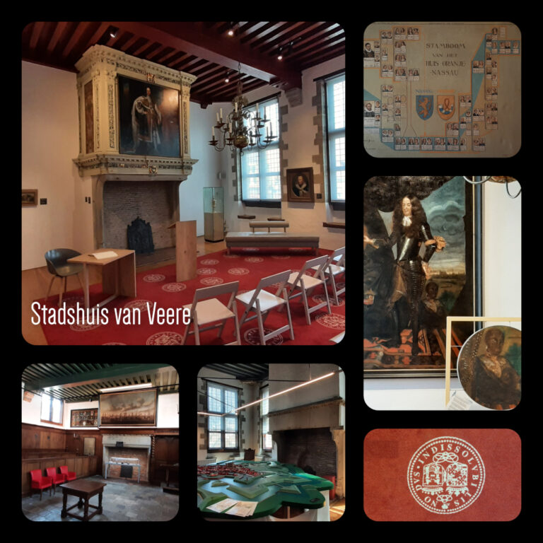 Veere In de raadzaal (Stadhuis) ontdek je de link van Veere met Oranje-Nassau © foto Wilma_Lankhorst.