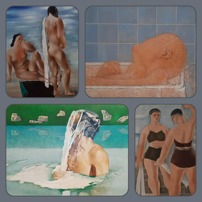 Zomer 2024 Vier werken uit de eigen collectie. vl.n.r. Willink, Westerik, Andrea en Erfmann © collage Wilma_Lankhorst.