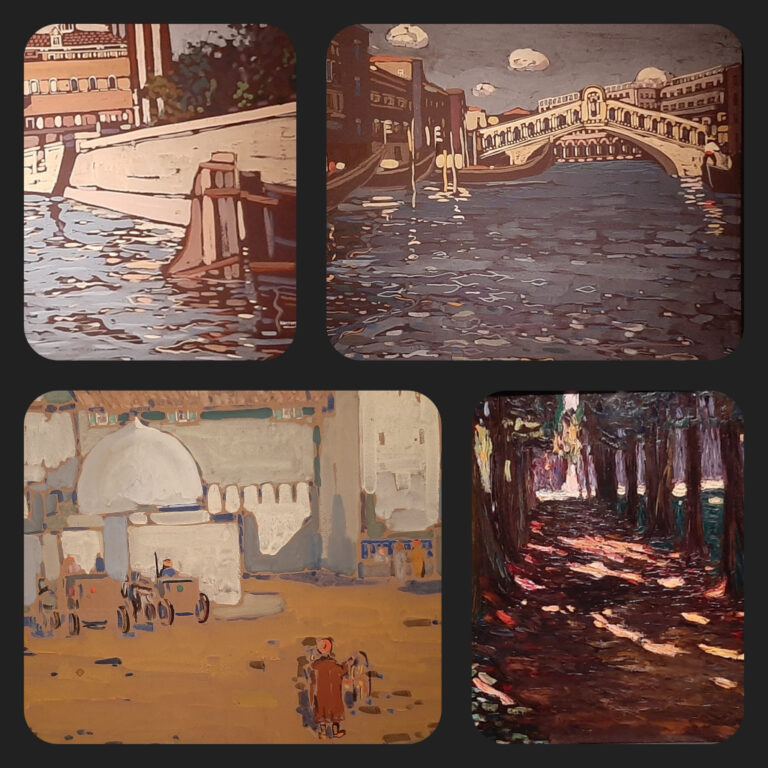 Kandinsky Sfeerbeelden uit Venetië (1904), Arabische stad (1905) en Park van Saint-Cloud (1906) © Kandinsky © foto's en collage Wilma_Lankhorst.
