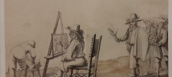 Zwolle Een schilder aan het werk met naderende bewonderaars (1652) © Harmen ter Borch © foto Wilma_Lankhorst
