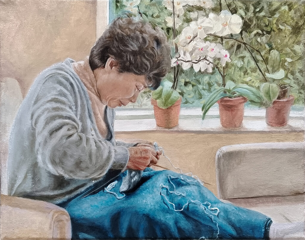 Youzan_Chen Oma, breien (2019) © Youzan Chen © foto Yoyo Art.