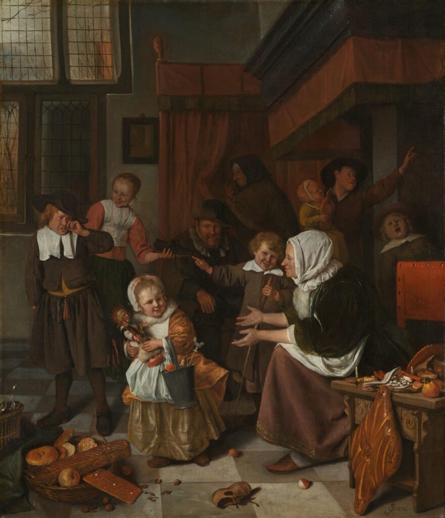 Jan_Steen Het St. Nicolaasfeest (1665-1668) © Jan Steen Collectie Rijksmuseum.