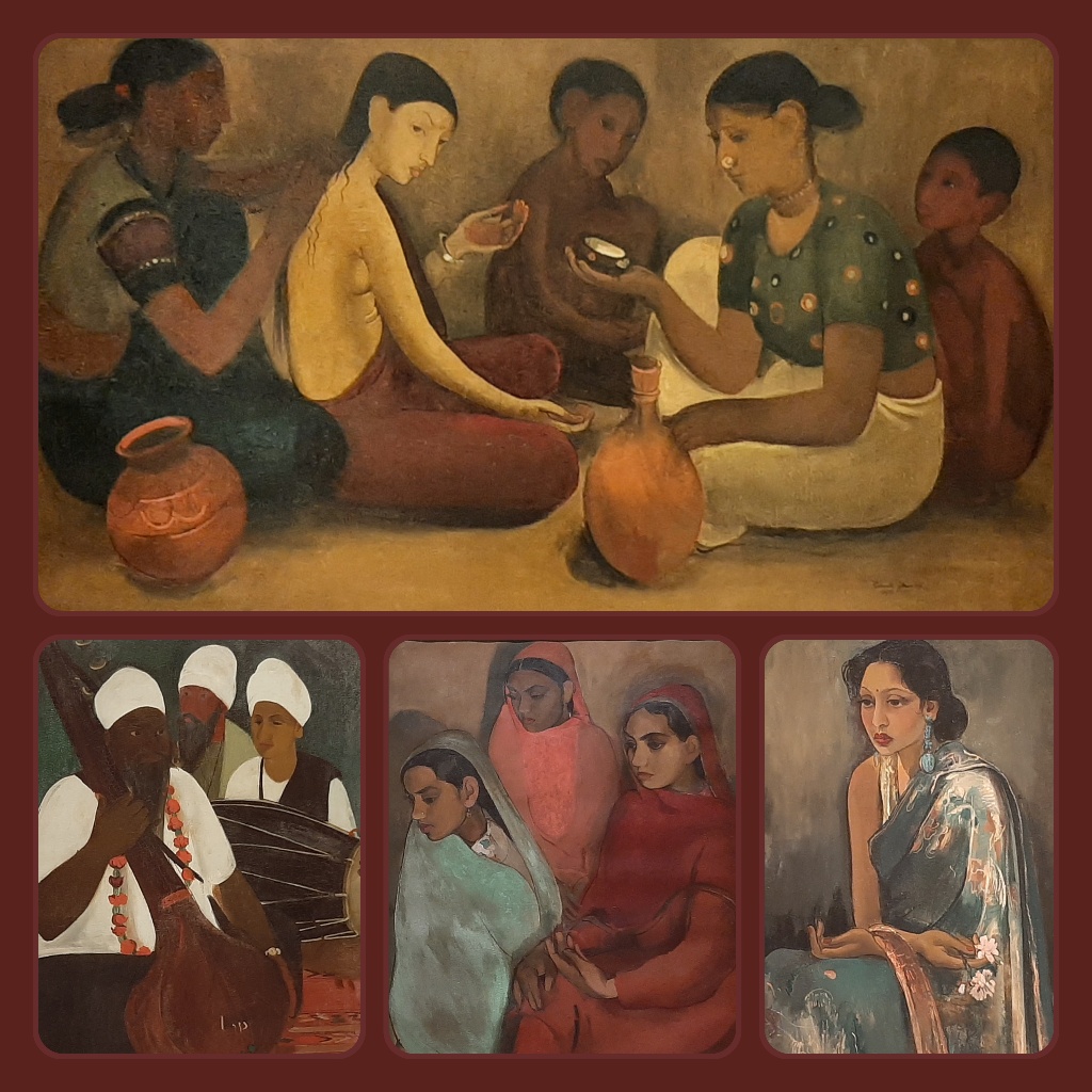 Amrita_Sher_Gil Nieuwe onderwerpen en een nieuw kleurenpalet tijdens haar tweede periode in India (1934-1940) © Amrita Sher-Gil © fotocollage Wilma_Lankhorst