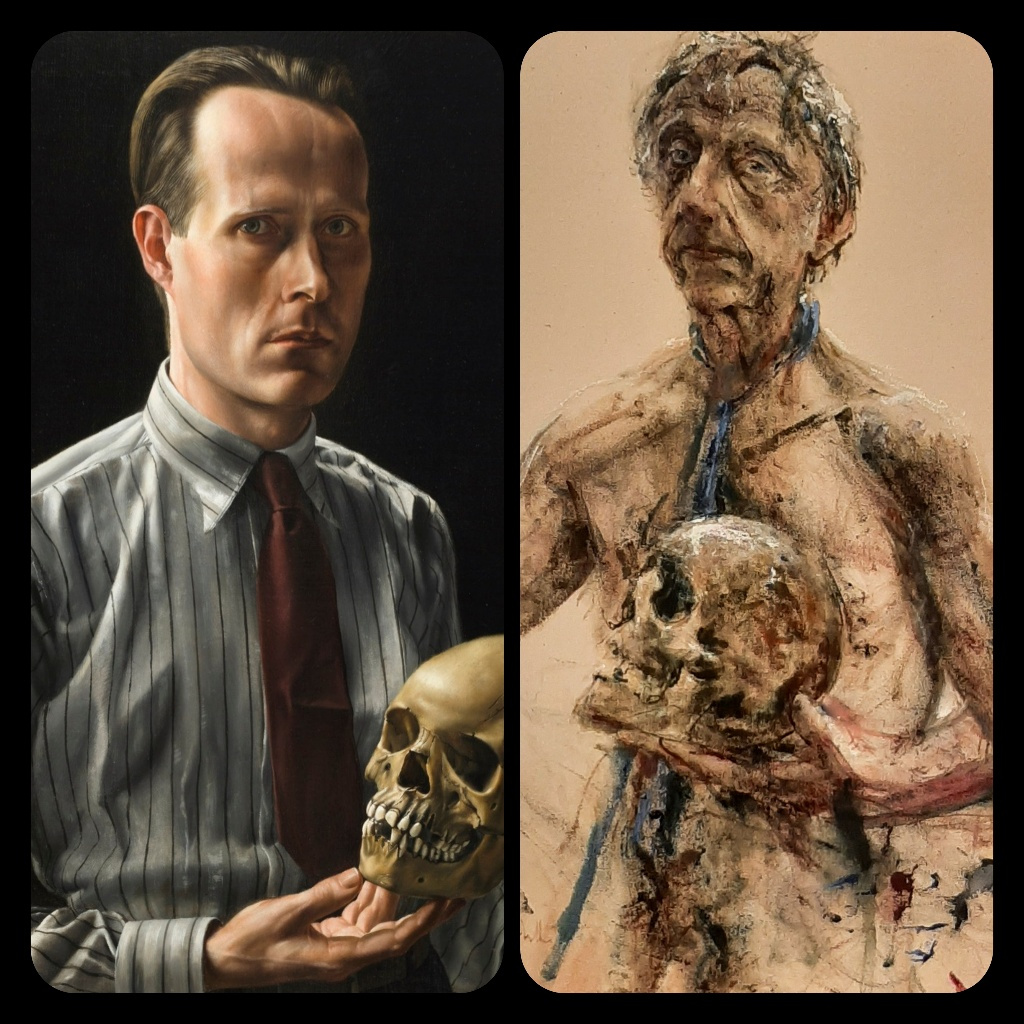Sam_Drukker Zelfportretten l. Carel Willink (1936) en r. Sam Drukker (2026) © fotocollage Wilma_Lankhorst