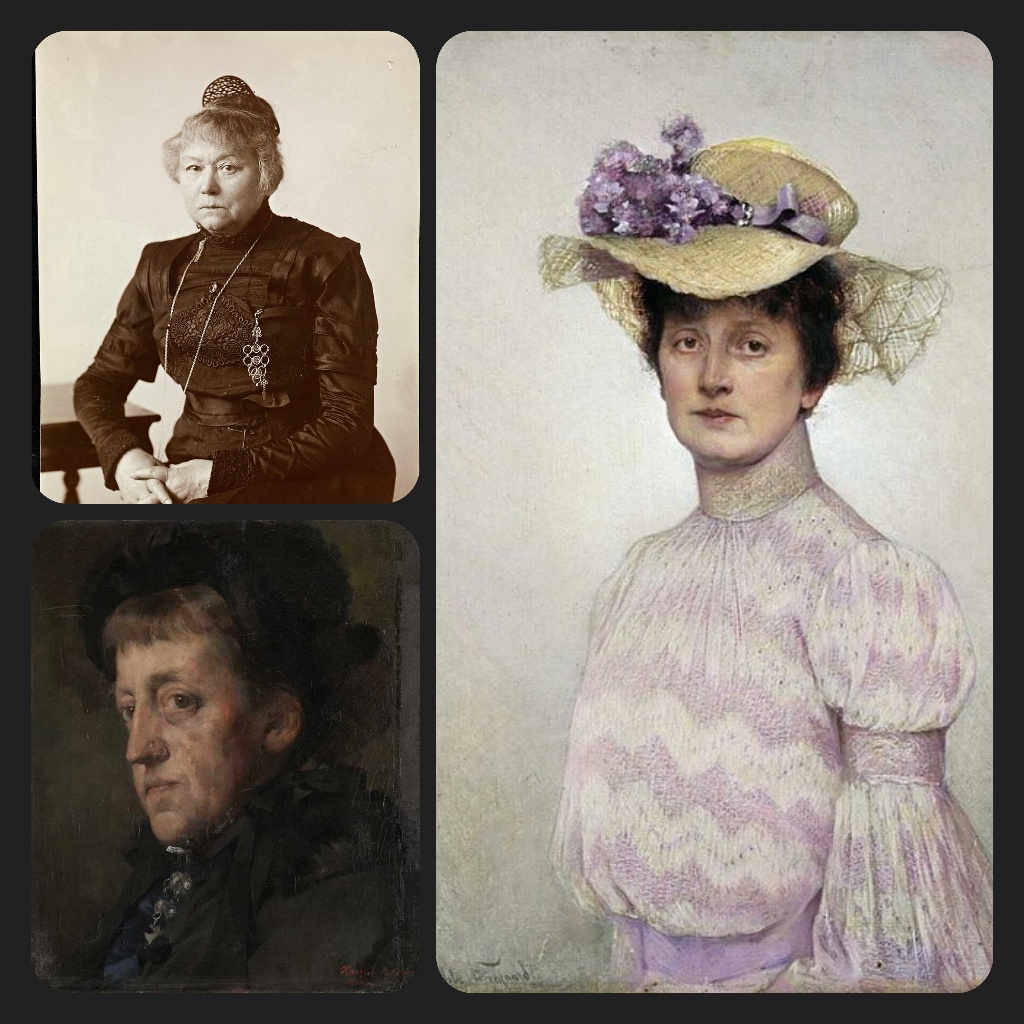 Asta_Norregaard De drie kunstenaars l.b. Harriet Backer l. Asta Norregaard en l.o Kitty Kielland